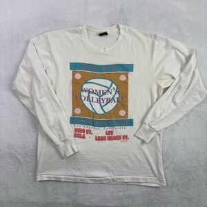 VTG Screen Stars NCAA Championship Women's Volleyball UCLA LSU Shirt Men L Stain